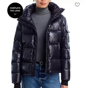 Aqua Shiny Black Puffer Jacket